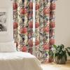 Ambesonne Exotic Curtains, Bird of Paradise Flowers Tropical Design Pattern Vintage Hawaiian Style, Window Treatments 2 Panel Set for Living Room Bedroom, Pair of – 28″ x 95″, Marigold Green Eggshell(Salmon Quartz Camel)