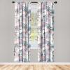 Ambesonne Exotic Curtains, Bird of Paradise Flowers Tropical Design Pattern Vintage Hawaiian Style, Window Treatments 2 Panel Set for Living Room Bedroom, Pair of – 28″ x 95″, Marigold Green Eggshell(Rose Blue Grey and Camel)