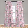 Ambesonne Exotic Curtains, Bird of Paradise Flowers Tropical Design Pattern Vintage Hawaiian Style, Window Treatments 2 Panel Set for Living Room Bedroom, Pair of – 28″ x 95″, Marigold Green Eggshell(Pale Pink Almond Green)