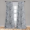 Ambesonne Exotic Curtains, Bird of Paradise Flowers Tropical Design Pattern Vintage Hawaiian Style, Window Treatments 2 Panel Set for Living Room Bedroom, Pair of – 28″ x 95″, Marigold Green Eggshell(Pale Blue Grey and Marigold)