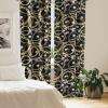 Ambesonne Exotic Curtains, Bird of Paradise Flowers Tropical Design Pattern Vintage Hawaiian Style, Window Treatments 2 Panel Set for Living Room Bedroom, Pair of – 28″ x 95″, Marigold Green Eggshell(Black Mustard and Mauve)