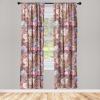 Ambesonne Exotic Curtains, Bird of Paradise Flowers Tropical Design Pattern Vintage Hawaiian Style, Window Treatments 2 Panel Set for Living Room Bedroom, Pair of – 28″ x 95″, Marigold Green Eggshell(Cinnamon Pink and Violet)