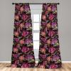Ambesonne Exotic Curtains, Bird of Paradise Flowers Tropical Design Pattern Vintage Hawaiian Style, Window Treatments 2 Panel Set for Living Room Bedroom, Pair of – 28″ x 95″, Marigold Green Eggshell(Purple Pink Salmon)