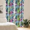 Ambesonne Exotic Curtains, Bird of Paradise Flowers Tropical Design Pattern Vintage Hawaiian Style, Window Treatments 2 Panel Set for Living Room Bedroom, Pair of – 28″ x 95″, Marigold Green Eggshell(Green Blue and Pink)