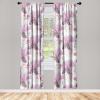 Ambesonne Exotic Curtains, Bird of Paradise Flowers Tropical Design Pattern Vintage Hawaiian Style, Window Treatments 2 Panel Set for Living Room Bedroom, Pair of – 28″ x 95″, Marigold Green Eggshell(Pale Eggplant Pastel Pink)