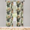 Ambesonne Exotic Curtains, Bird of Paradise Flowers Tropical Design Pattern Vintage Hawaiian Style, Window Treatments 2 Panel Set for Living Room Bedroom, Pair of – 28″ x 95″, Marigold Green Eggshell(Marigold Green Eggshell)