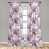 Ambesonne Exotic Curtains, Bird of Paradise Flowers Tropical Design Pattern Vintage Hawaiian Style, Window Treatments 2 Panel Set for Living Room Bedroom, Pair of – 28″ x 95″, Marigold Green Eggshell(Pale Eggplant Pastel Pink)