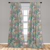 Ambesonne Exotic Curtains, Bird of Paradise Flowers Tropical Design Pattern Vintage Hawaiian Style, Window Treatments 2 Panel Set for Living Room Bedroom, Pair of – 28″ x 95″, Marigold Green Eggshell(Cadet Blue Pink Green)