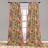 Ambesonne Exotic Curtains, Bird of Paradise Flowers Tropical Design Pattern Vintage Hawaiian Style, Window Treatments 2 Panel Set for Living Room Bedroom, Pair of – 28″ x 95″, Marigold Green Eggshell(Coral Pale Orange and Green)