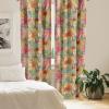 Ambesonne Exotic Curtains, Bird of Paradise Flowers Tropical Design Pattern Vintage Hawaiian Style, Window Treatments 2 Panel Set for Living Room Bedroom, Pair of – 28″ x 95″, Marigold Green Eggshell(Coral Pale Orange and Green)