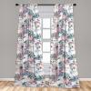 Ambesonne Exotic Curtains, Bird of Paradise Flowers Tropical Design Pattern Vintage Hawaiian Style, Window Treatments 2 Panel Set for Living Room Bedroom, Pair of – 28″ x 95″, Marigold Green Eggshell(Rose Blue Grey and Camel)