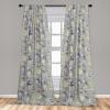 Ambesonne Exotic Curtains, Bird of Paradise Flowers Tropical Design Pattern Vintage Hawaiian Style, Window Treatments 2 Panel Set for Living Room Bedroom, Pair of – 28″ x 95″, Marigold Green Eggshell(Grey Lime Green and Pale Pink)
