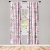 Ambesonne Exotic Curtains, Bird of Paradise Flowers Tropical Design Pattern Vintage Hawaiian Style, Window Treatments 2 Panel Set for Living Room Bedroom, Pair of – 28″ x 95″, Marigold Green Eggshell(Pale Pink Almond Green)