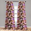 Ambesonne Exotic Curtains, Bird of Paradise Flowers Tropical Design Pattern Vintage Hawaiian Style, Window Treatments 2 Panel Set for Living Room Bedroom, Pair of – 28″ x 95″, Marigold Green Eggshell(Redwood Lilac Black)