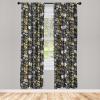 Ambesonne Exotic Curtains, Bird of Paradise Flowers Tropical Design Pattern Vintage Hawaiian Style, Window Treatments 2 Panel Set for Living Room Bedroom, Pair of – 28″ x 95″, Marigold Green Eggshell(Mustard Grey and Black)