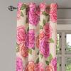 Ambesonne Falling Leaves Grommet Curtain, Romantic Fall Themed Leafy Pattern on Cream Boho Back Neutral Colors, Decorative 2-Panel Window Drapes for Bedroom Living Room, 50″ x 54″, Cream Pale Maroon(Fern Green Soft Pink)