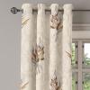 Ambesonne Falling Leaves Grommet Curtain, Romantic Fall Themed Leafy Pattern on Cream Boho Back Neutral Colors, Decorative 2-Panel Window Drapes for Bedroom Living Room, 50″ x 54″, Cream Pale Maroon(Eggshell Dark Mustard)