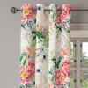 Ambesonne Falling Leaves Grommet Curtain, Romantic Fall Themed Leafy Pattern on Cream Boho Back Neutral Colors, Decorative 2-Panel Window Drapes for Bedroom Living Room, 50″ x 54″, Cream Pale Maroon(Hunter Green and Dark Coral)