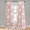 Ambesonne Floral Boho Curtains, Dreamy Autumn Time Flowers Pattern with Romantic Aura Neutral Art, Window Treatments 2 Panel Set for Living Room Bedroom, Pair of – 28″ x 95″, Pale Pink Coral White(Pale Pink Lime Green)
