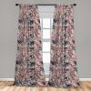 Ambesonne Floral Boho Curtains, Dreamy Autumn Time Flowers Pattern with Romantic Aura Neutral Art, Window Treatments 2 Panel Set for Living Room Bedroom, Pair of – 28″ x 95″, Pale Pink Coral White(Pale Maroon and Dark Teal)