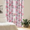 Ambesonne Floral Boho Curtains, Dreamy Autumn Time Flowers Pattern with Romantic Aura Neutral Art, Window Treatments 2 Panel Set for Living Room Bedroom, Pair of – 28″ x 95″, Pale Pink Coral White(Laurel Green and Dark Coral)