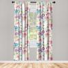Ambesonne Floral Boho Curtains, Dreamy Autumn Time Flowers Pattern with Romantic Aura Neutral Art, Window Treatments 2 Panel Set for Living Room Bedroom, Pair of – 28″ x 95″, Pale Pink Coral White(Pastel Pink Turquoise)