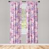 Ambesonne Floral Boho Curtains, Dreamy Autumn Time Flowers Pattern with Romantic Aura Neutral Art, Window Treatments 2 Panel Set for Living Room Bedroom, Pair of – 28″ x 95″, Pale Pink Coral White(Magenta Blue Violet Blush)