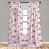 Ambesonne Floral Boho Curtains, Dreamy Autumn Time Flowers Pattern with Romantic Aura Neutral Art, Window Treatments 2 Panel Set for Living Room Bedroom, Pair of – 28″ x 95″, Pale Pink Coral White(Pale Pink Dried Rose)