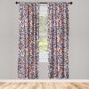 Ambesonne Floral Boho Curtains, Dreamy Autumn Time Flowers Pattern with Romantic Aura Neutral Art, Window Treatments 2 Panel Set for Living Room Bedroom, Pair of – 28″ x 95″, Pale Pink Coral White(Dark Rust Lavender and Blue)
