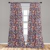 Ambesonne Floral Boho Curtains, Dreamy Autumn Time Flowers Pattern with Romantic Aura Neutral Art, Window Treatments 2 Panel Set for Living Room Bedroom, Pair of – 28″ x 95″, Pale Pink Coral White(Dark Rust Lavender and Blue)