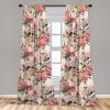 Ambesonne Floral Boho Curtains, Dreamy Autumn Time Flowers Pattern with Romantic Aura Neutral Art, Window Treatments 2 Panel Set for Living Room Bedroom, Pair of – 28″ x 95″, Pale Pink Coral White(Pastel Pink Green Forest)