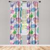 Ambesonne Floral Boho Curtains, Dreamy Autumn Time Flowers Pattern with Romantic Aura Neutral Art, Window Treatments 2 Panel Set for Living Room Bedroom, Pair of – 28″ x 95″, Pale Pink Coral White(Pale Pink Dark Indigo)