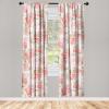 Ambesonne Floral Boho Curtains, Dreamy Autumn Time Flowers Pattern with Romantic Aura Neutral Art, Window Treatments 2 Panel Set for Living Room Bedroom, Pair of – 28″ x 95″, Pale Pink Coral White(Coral Peacock Green Blush)