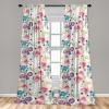 Ambesonne Floral Boho Curtains, Dreamy Autumn Time Flowers Pattern with Romantic Aura Neutral Art, Window Treatments 2 Panel Set for Living Room Bedroom, Pair of – 28″ x 95″, Pale Pink Coral White(Pastel Pink Turquoise)