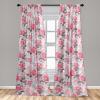 Ambesonne Floral Boho Curtains, Dreamy Autumn Time Flowers Pattern with Romantic Aura Neutral Art, Window Treatments 2 Panel Set for Living Room Bedroom, Pair of – 28″ x 95″, Pale Pink Coral White(Laurel Green and Dark Coral)