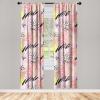 Ambesonne Floral Boho Curtains, Dreamy Autumn Time Flowers Pattern with Romantic Aura Neutral Art, Window Treatments 2 Panel Set for Living Room Bedroom, Pair of – 28″ x 95″, Pale Pink Coral White(Pale Pink Yellow Coral)
