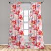 Ambesonne Floral Boho Curtains, Dreamy Autumn Time Flowers Pattern with Romantic Aura Neutral Art, Window Treatments 2 Panel Set for Living Room Bedroom, Pair of – 28″ x 95″, Pale Pink Coral White(Dark Coral Dark Grey)