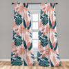 Ambesonne Floral Boho Curtains, Dreamy Autumn Time Flowers Pattern with Romantic Aura Neutral Art, Window Treatments 2 Panel Set for Living Room Bedroom, Pair of – 28″ x 95″, Pale Pink Coral White(Coral Dark Teal Peach)