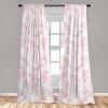 Ambesonne Floral Boho Curtains, Dreamy Autumn Time Flowers Pattern with Romantic Aura Neutral Art, Window Treatments 2 Panel Set for Living Room Bedroom, Pair of – 28″ x 95″, Pale Pink Coral White(Pale Pink Blush White)