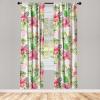 Ambesonne Floral Boho Curtains, Dreamy Autumn Time Flowers Pattern with Romantic Aura Neutral Art, Window Treatments 2 Panel Set for Living Room Bedroom, Pair of – 28″ x 95″, Pale Pink Coral White(Dark Coral Dark Green)