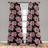 Ambesonne Floral Boho Curtains, Dreamy Autumn Time Flowers Pattern with Romantic Aura Neutral Art, Window Treatments 2 Panel Set for Living Room Bedroom, Pair of – 28″ x 95″, Pale Pink Coral White(Pale Pink Pale Grey)