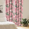 Ambesonne Floral Boho Curtains, Dreamy Autumn Time Flowers Pattern with Romantic Aura Neutral Art, Window Treatments 2 Panel Set for Living Room Bedroom, Pair of – 28″ x 95″, Pale Pink Coral White(Peacock Green Pink)