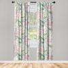 Ambesonne Floral Boho Curtains, Dreamy Autumn Time Flowers Pattern with Romantic Aura Neutral Art, Window Treatments 2 Panel Set for Living Room Bedroom, Pair of – 28″ x 95″, Pale Pink Coral White(Jade Green Pale Pink)