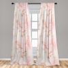 Ambesonne Floral Boho Curtains, Dreamy Autumn Time Flowers Pattern with Romantic Aura Neutral Art, Window Treatments 2 Panel Set for Living Room Bedroom, Pair of – 28″ x 95″, Pale Pink Coral White(Pale Pink Coral White)