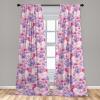 Ambesonne Floral Boho Curtains, Dreamy Autumn Time Flowers Pattern with Romantic Aura Neutral Art, Window Treatments 2 Panel Set for Living Room Bedroom, Pair of – 28″ x 95″, Pale Pink Coral White(Magenta Blue Violet Blush)