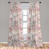 Ambesonne Floral Boho Curtains, Dreamy Autumn Time Flowers Pattern with Romantic Aura Neutral Art, Window Treatments 2 Panel Set for Living Room Bedroom, Pair of – 28″ x 95″, Pale Pink Coral White(Dark Warm Taupe and Pink)