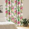 Ambesonne Floral Boho Curtains, Dreamy Autumn Time Flowers Pattern with Romantic Aura Neutral Art, Window Treatments 2 Panel Set for Living Room Bedroom, Pair of – 28″ x 95″, Pale Pink Coral White(Dark Coral Dark Green)
