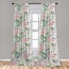 Ambesonne Floral Boho Curtains, Dreamy Autumn Time Flowers Pattern with Romantic Aura Neutral Art, Window Treatments 2 Panel Set for Living Room Bedroom, Pair of – 28″ x 95″, Pale Pink Coral White(Jade Green Pale Pink)