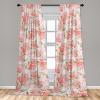 Ambesonne Floral Boho Curtains, Dreamy Autumn Time Flowers Pattern with Romantic Aura Neutral Art, Window Treatments 2 Panel Set for Living Room Bedroom, Pair of – 28″ x 95″, Pale Pink Coral White(Coral Peacock Green Blush)