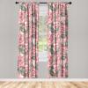 Ambesonne Floral Boho Curtains, Dreamy Autumn Time Flowers Pattern with Romantic Aura Neutral Art, Window Treatments 2 Panel Set for Living Room Bedroom, Pair of – 28″ x 95″, Pale Pink Coral White(Peacock Green Pink)